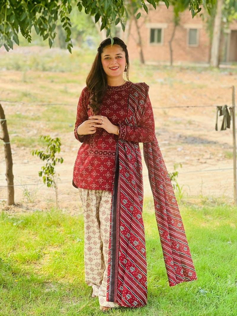 DIGITAL ZARISH 3PC SUIT WITH FARSI SALWAR